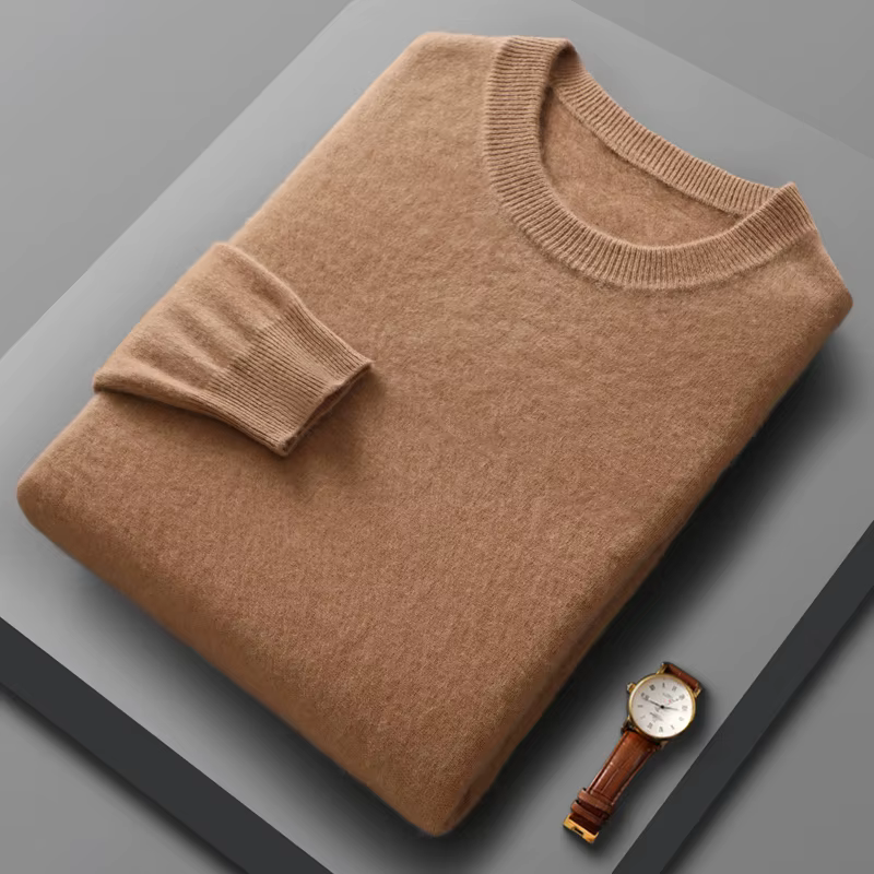 Pull en laine mérinos pour hommes, col rond, tricoté, à capuche, en cachemire similaire, polyvalent, basique, nouvelle collection printemps automne 100%
