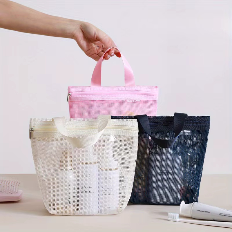 Sac à main en maille, sac de rangement ajouré pour le bain, la drainage, les articles de toilette, le rangement des tissus, les voyages, la natation, le maquillage portable, la plage