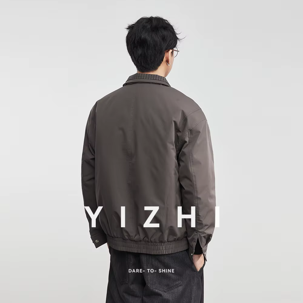 Veste en coton à col Patchwork pour homme, vêtement de travail polyvalent, rétro américain, à la mode, nouvelle collection automne-hiver 2025