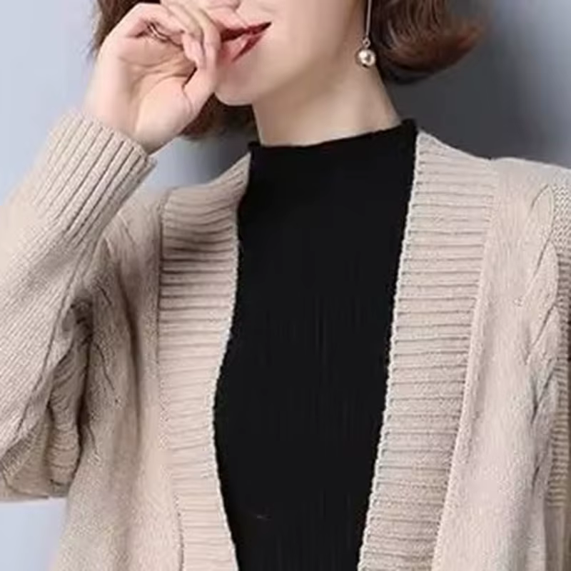 Pull tricoté femme col en V polyester-coton décontracté pour automne hiver à offrir occasions spéciales