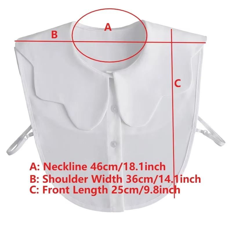 Faux col chemise femmes châle détachable col de chemise demi-chemise Blouse hauts Faux col femmes vêtements accessoires Faux Col