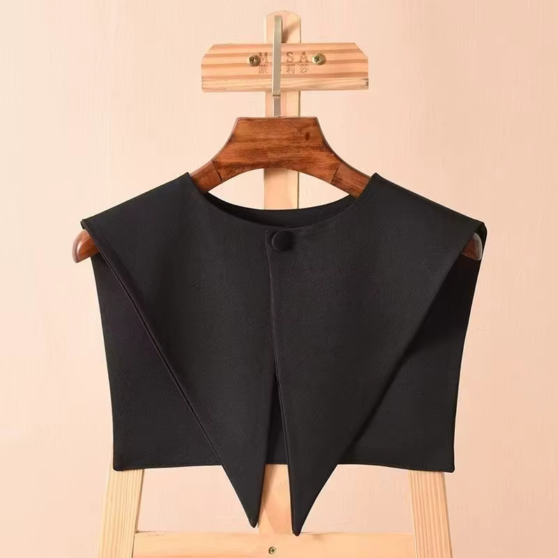 Faux col de chemise décoratif pour femme, nouveau style, version européenne, américaine et coréenne, avec petit châle et grand col pointu, pour vêtements d'extérieur et robes