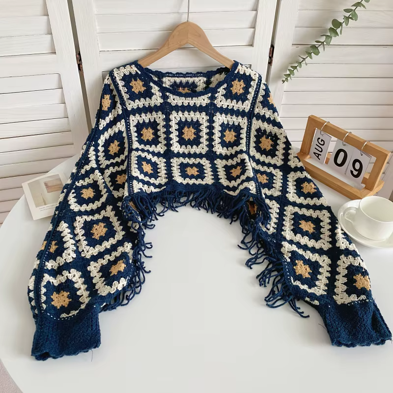 Granny – haut carré à franges