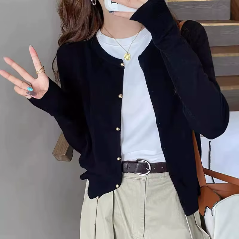 Nouveau cardigan en tricot pour femme