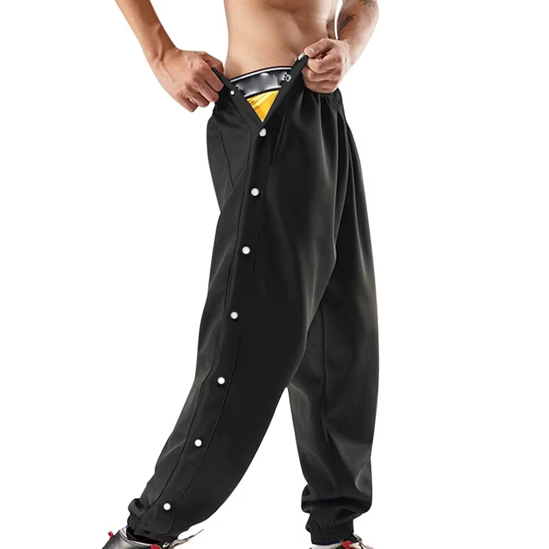 Pantalons de survêtement pour hommes, vêtements de sport, de Jogging, de Fitness, décontractés, en maille ample, à séchage rapide, respirants, design à boutons latéraux
