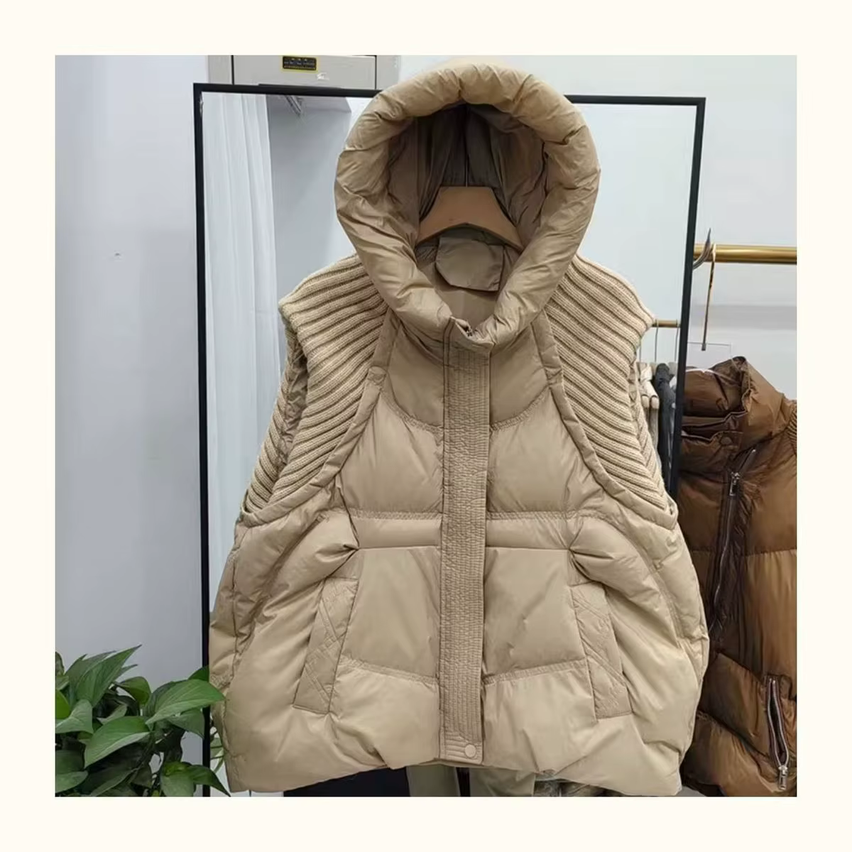 Gilet en coton à capuche pour femme