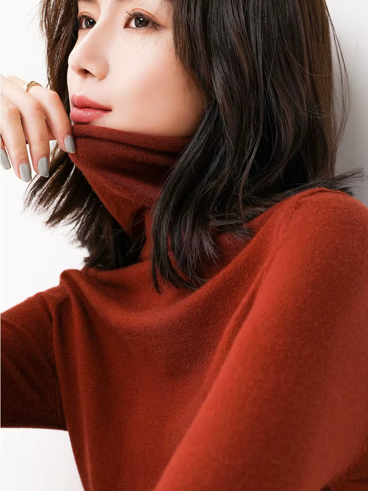 Pulls Col Roulé Femme 2026 – Nouveauté Automne Hiver – Chandail Tricoté à Manches Longues – Hauts Doux
