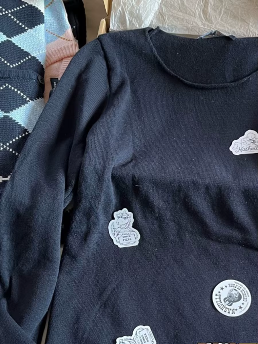 Économie tricotés en coton bleu marine pour femmes