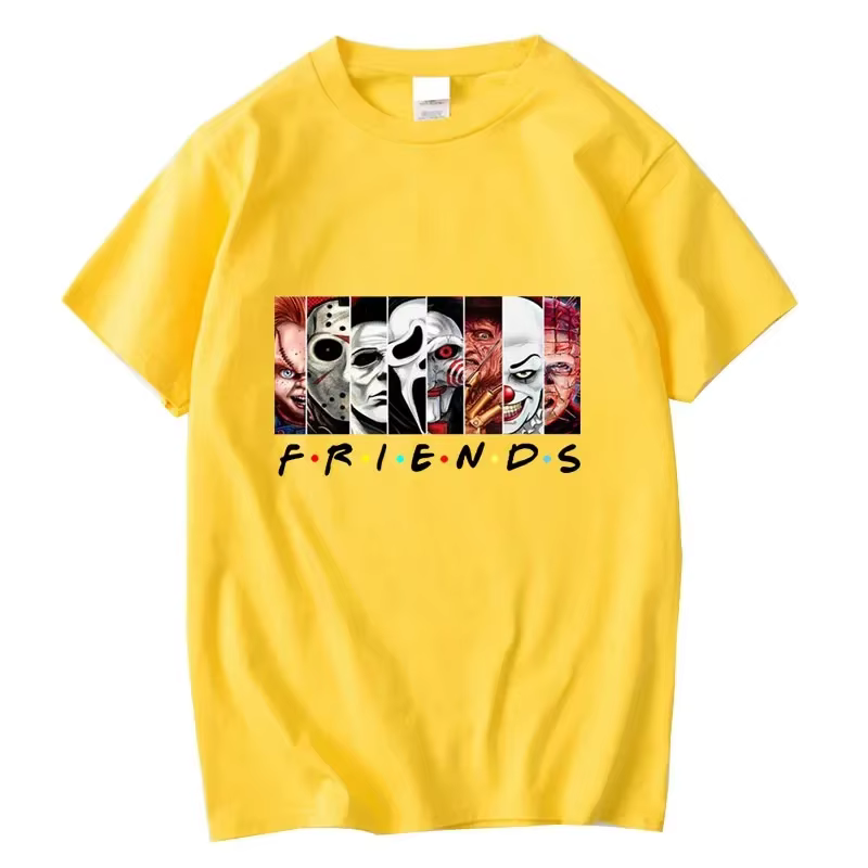 T-shirt à col rond imprimé Funny Friends pour hommes, 100% coton, haute qualité, été cool, t-shirt décontracté pour hommes