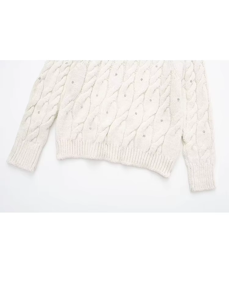 HH automne femme brillant huit brins tresse porter pull