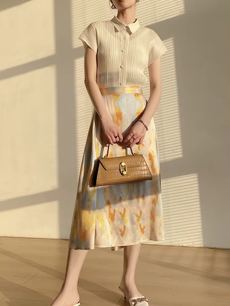 Miyake – Cardigan plissé à simple boutonnage