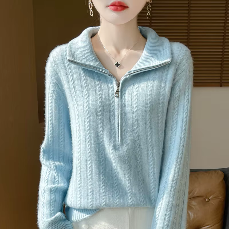Pull épais torsadé en laine d'hiver
