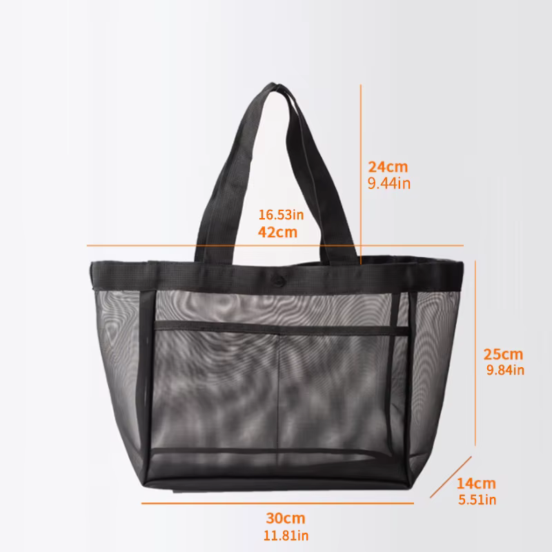 Sac à main en maille avec sac de rangement en maille de Nylon de grande capacité, sac de courses, sac à bandoulière Portable d'extérieur