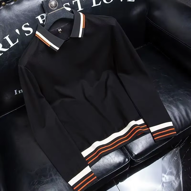 Sweat-shirt Slim Fit à Manches sulfpour Homme, Pull Moulant, Streetwear, Blanc, Polyester, Marque de Créateur, Polo, T-shirt, Taille S