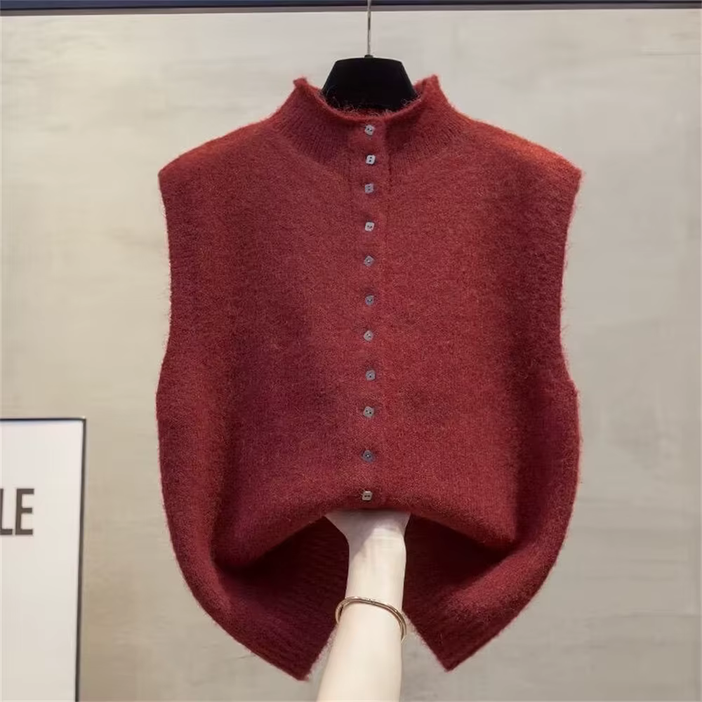 Vêtements pour femmes 2026 automne nouvelle mode sans manches col rond pull