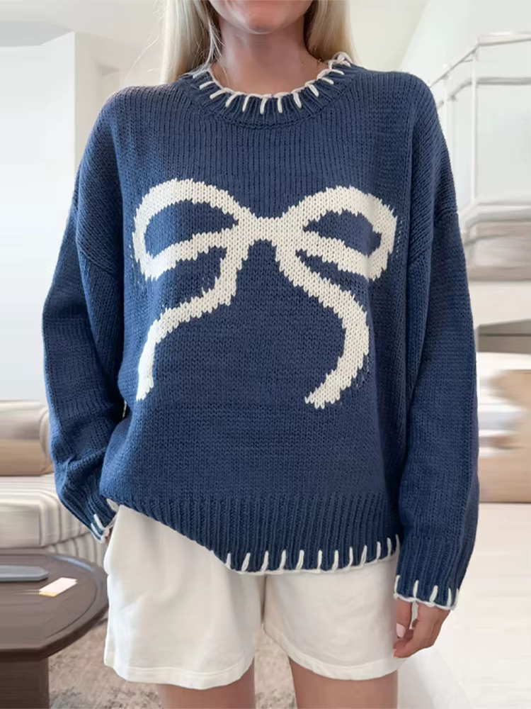 Chandails tricotés à nœud pour femmes