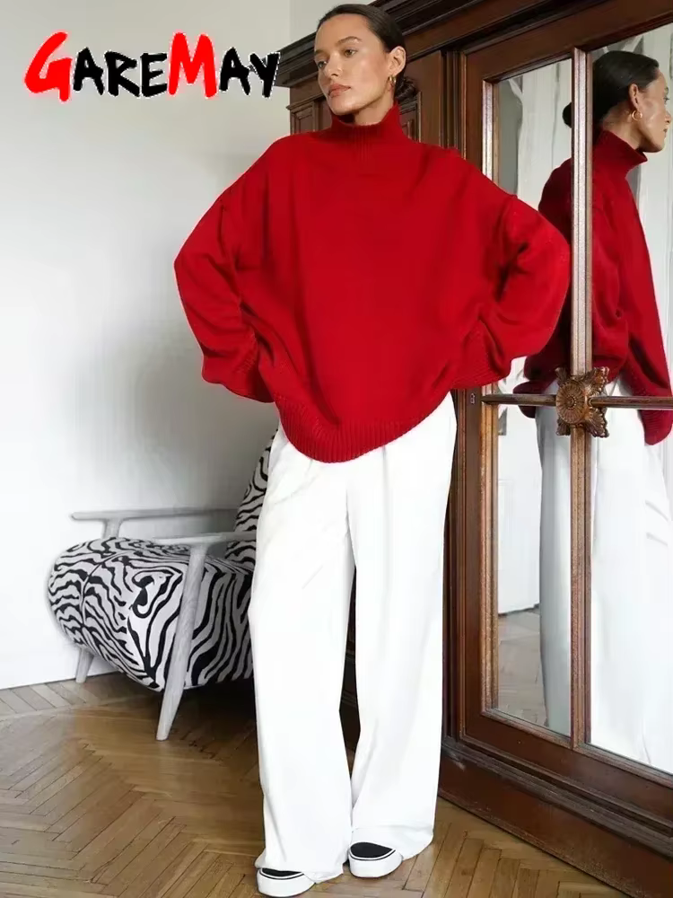 Pull à col roulé surdimensionné pour femme