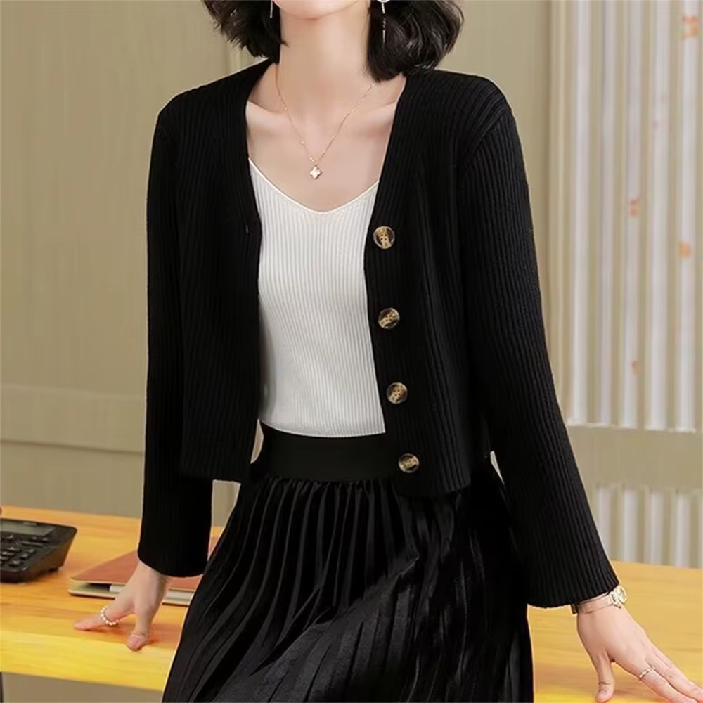 Cardigan à col en v pour femmes