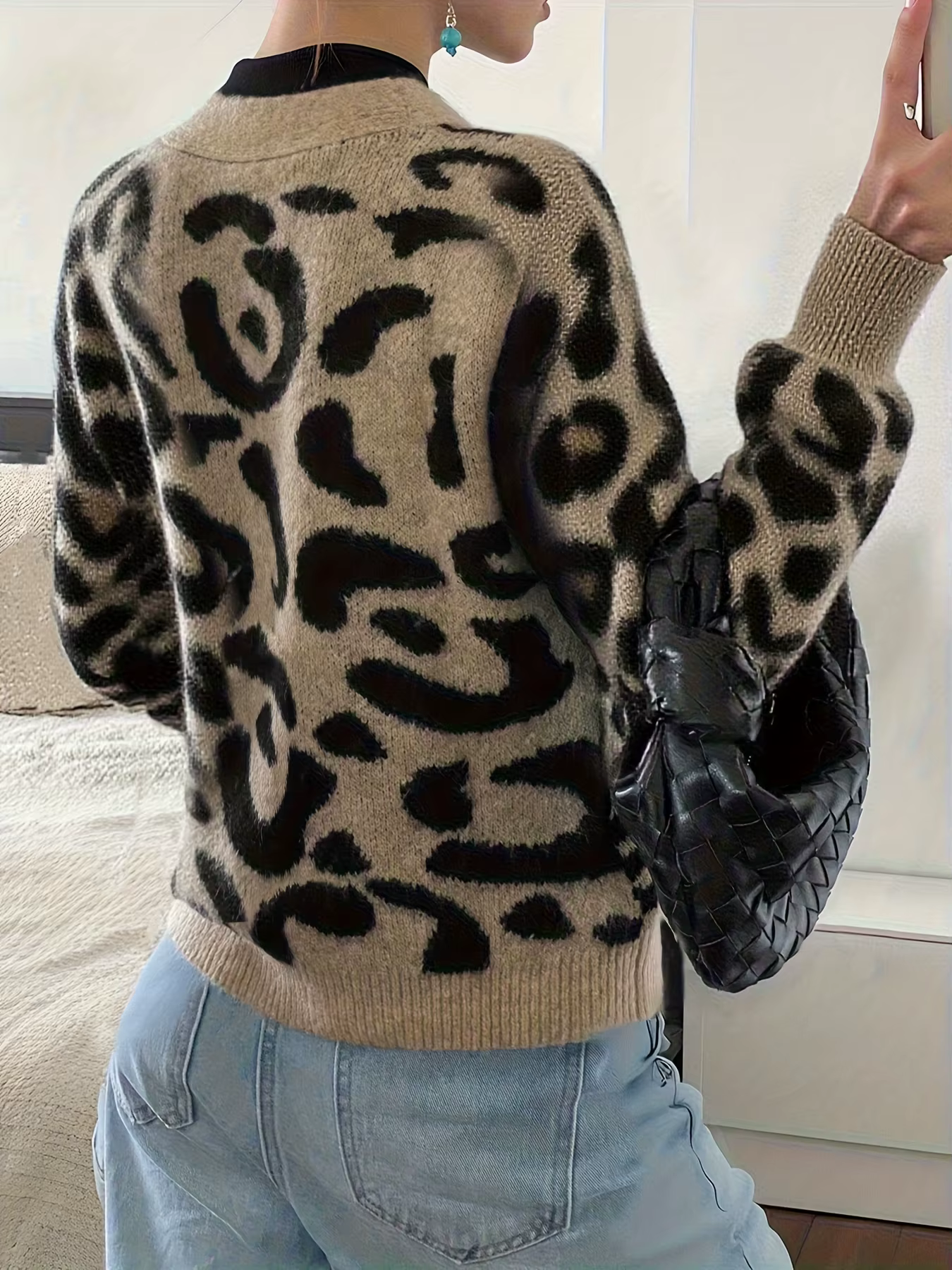 Cardigan en tricot à manches longues pour femme