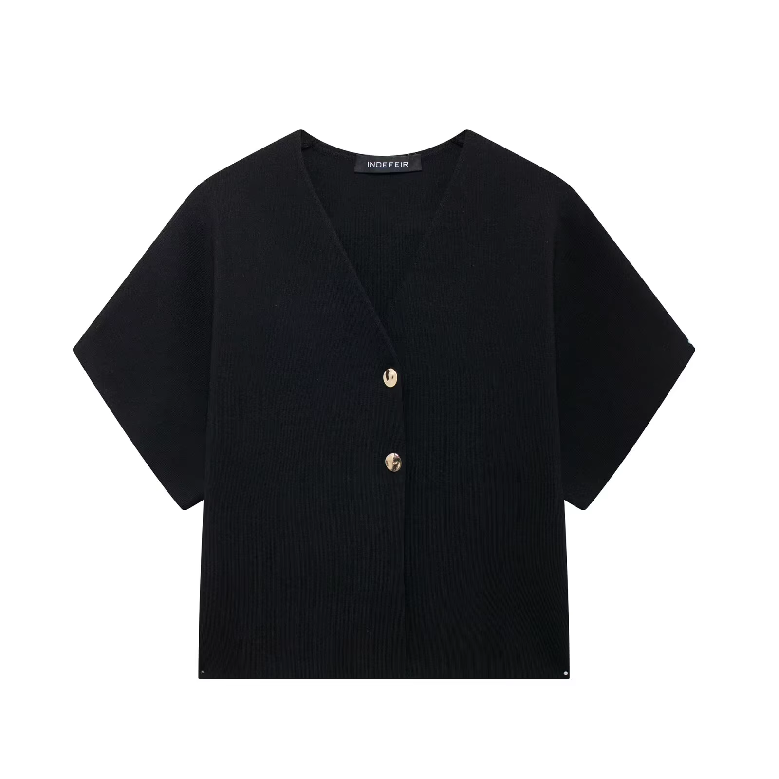Gilet Élégant à Manches Courtes et Col en V pour Femme