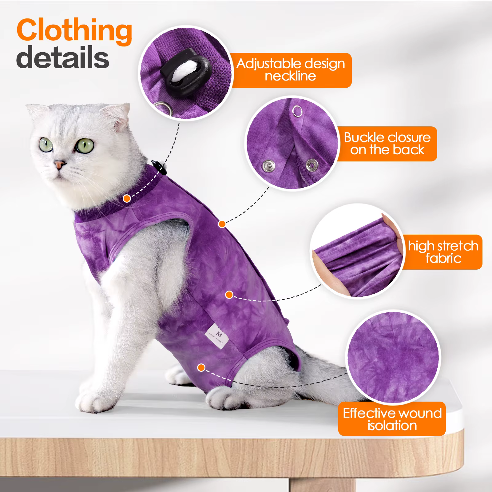 Glaçage de stérilisation pour chats de petite et moyenne taille, proporanti-léchage, soins de récupération, tenues trempées pour chiots et chatons, fournitures pour chats