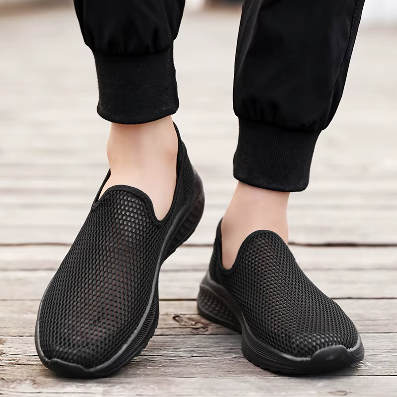 Baskets en maille pour hommes, chaussures de marche décontractées, souples et respirantes, chaussures de course, confortables et légères, mocassins