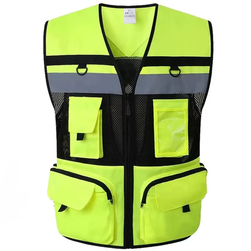 Vêtements de sécurité haute visibilité, vêtements de travail personnalisés pour le cyclisme de nuit, gilet de sécurité pour les travailleurs de la Construction