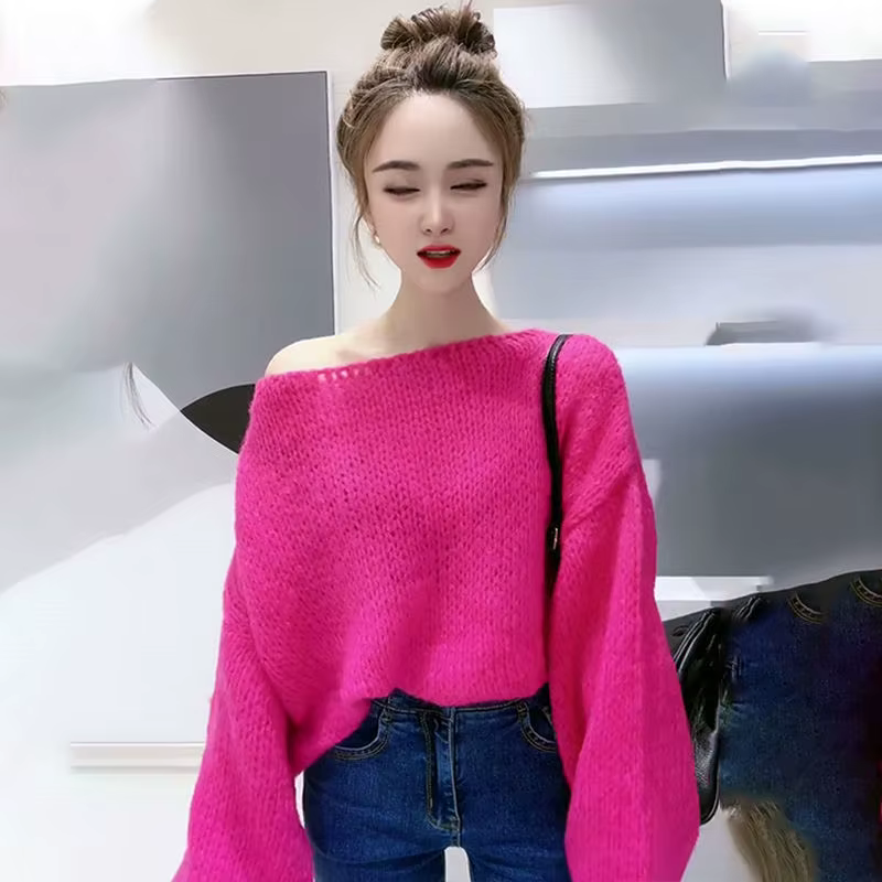 Pull bleu ciel avec épaules dénudées pour femmes, style Emo Harajuku, mode moderne pour automne et hiver ``` 这段HTML描述遵循了给定的要求,通过强调产品的独特性和吸引力来激发购买欲望,同时提供了详细的产品特性和使用建议。