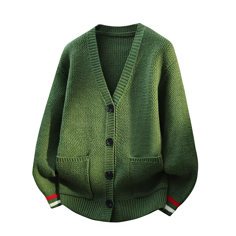 Nouvelle mode hommes col en v lâche tricoté Cardigans pulls qualité homme décontracté Sweatercoats vestes mâle hiver chaud Cardigans 4XL