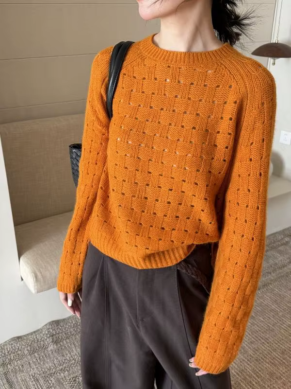 Pull en maille à lacets à manches longues pour femme - Collection Automne 2026 - Style décontracté et polyvalent