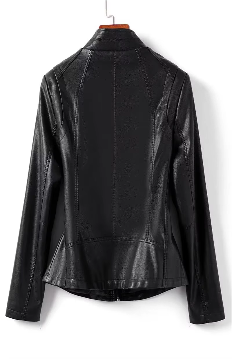 Nouveau printemps automne femmes manteau de peau de mouton 2025 cuir veste coréenne femme col montant couverture