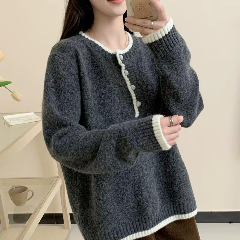 Pull à col rond pour femmes, Style automne-hiver, pull superposé à la mode, haut de Base Unique de Style coréen