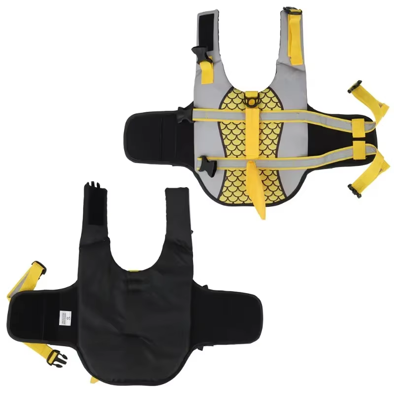 Gilet de sauvetage pour chien requin, flottabilité améliorée, vêtements de natation pour petits chiens, gilet de sécurité avec poignée pour Costume de surf pour chien de taille moyenne et grande