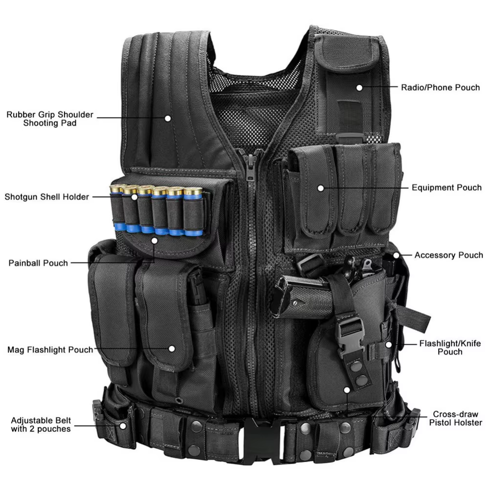 Gilet tactique Molle respirant, garde du corps, armure de Combat, garde de sécurité, chasse en plein air, jeu CS, veste de combat d'entraînement Airsoft