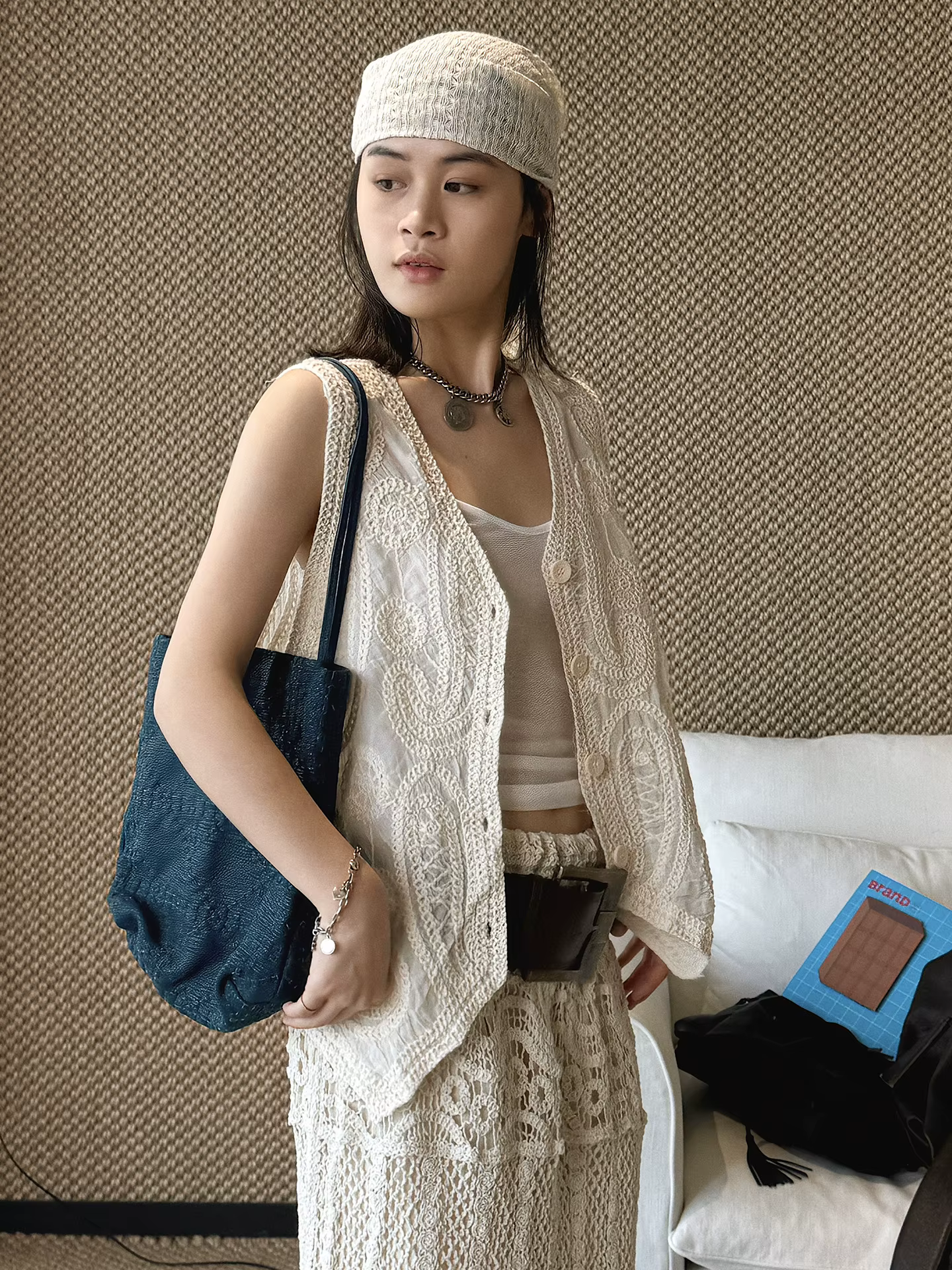Nouvelle collection été : Gilet brodé style bohème français