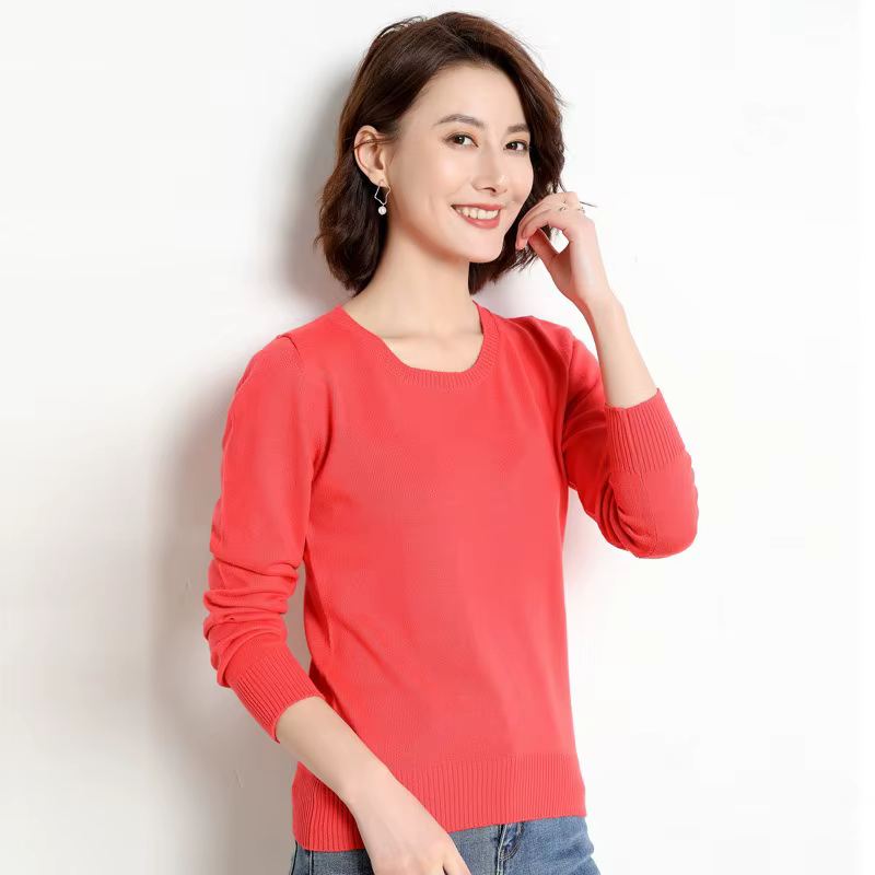 Pull en tricot à col rond pour femme