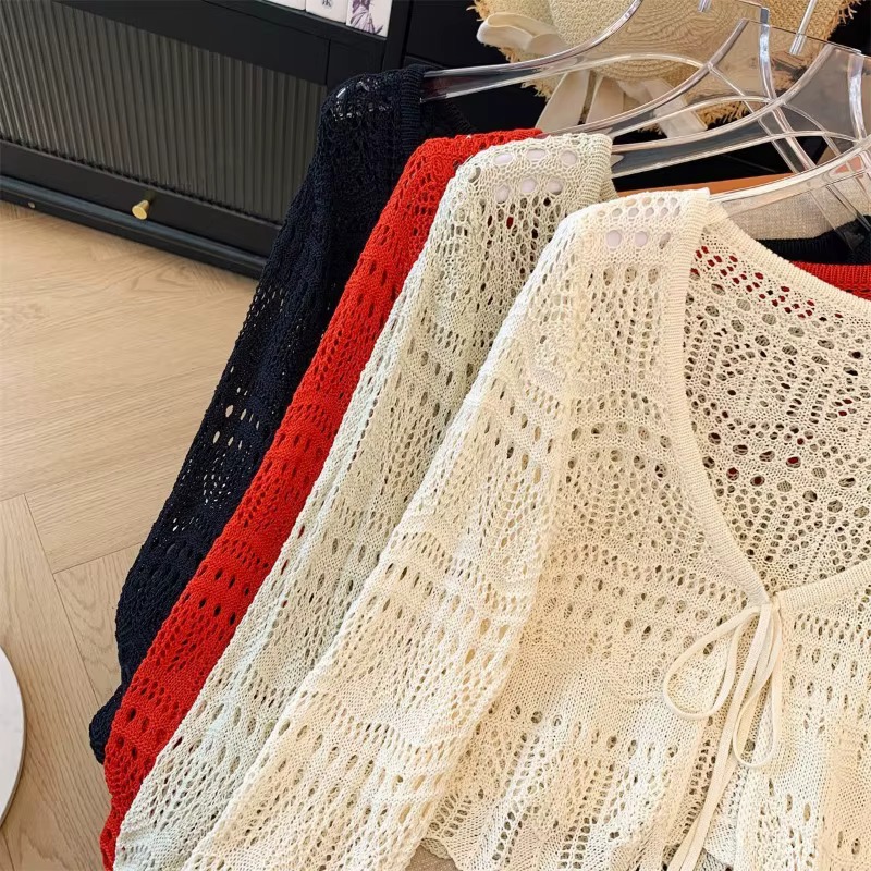 Cardigan tricoté à manches longues pour femme