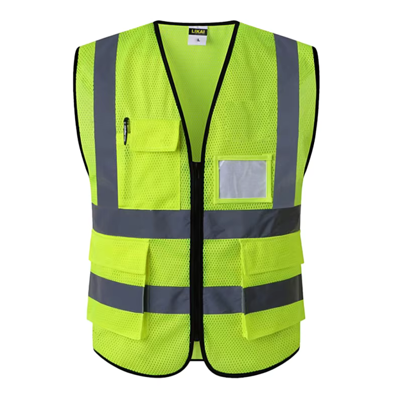 Gilet réfléchissant de travail de sécurité haute visibilité, vêtements de cyclisme en plein air personnalisés pour la circulation de Construction