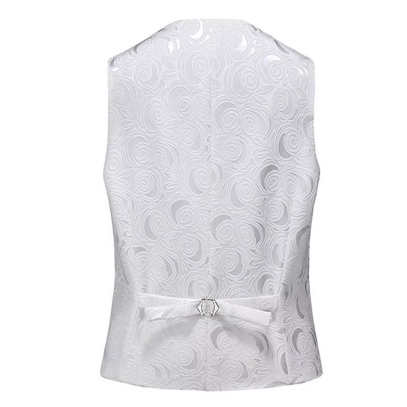 Gilet de costume brodé Jacquard pour hommes, robe Slim de printemps et d'été, couleur unie, gilet décontracté