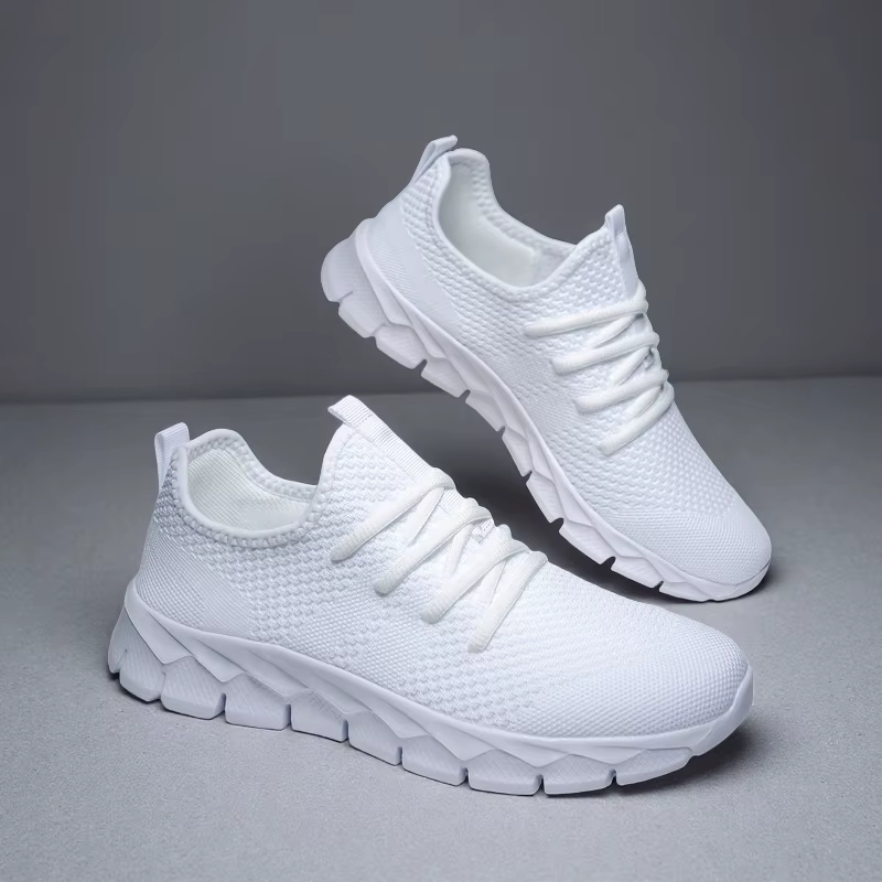 Baskets légères en maille pour hommes et femmes, chaussures plates décontractées, chaussures de course, de sport, de Tennis souples, respirantes