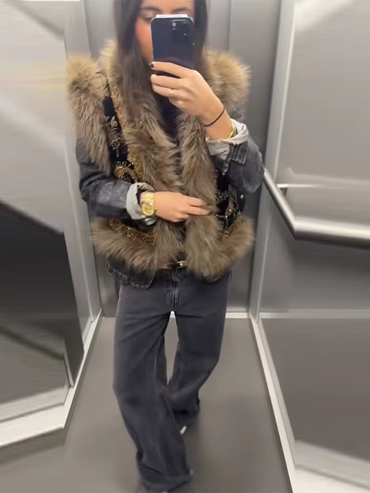 Veste à capuche à paillettes brillantes pour femmes