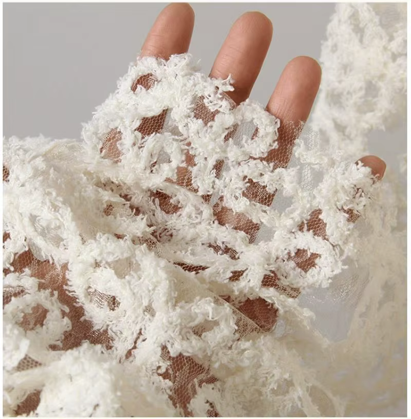 SeAbropérer ed Vine Mesh 3D Brodé Tissu, Mode Créative, Designer