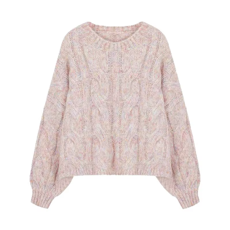 Pull court rose doux pour femme