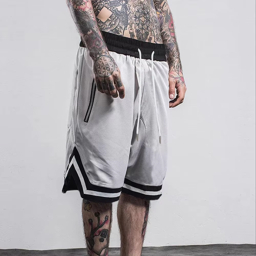 Shorts de basket-ball en maille à séchage rapide pour hommes, pantalons courts d'extérieur respirants, joggeurs de sport décontractés, salle de sport, fitness, été