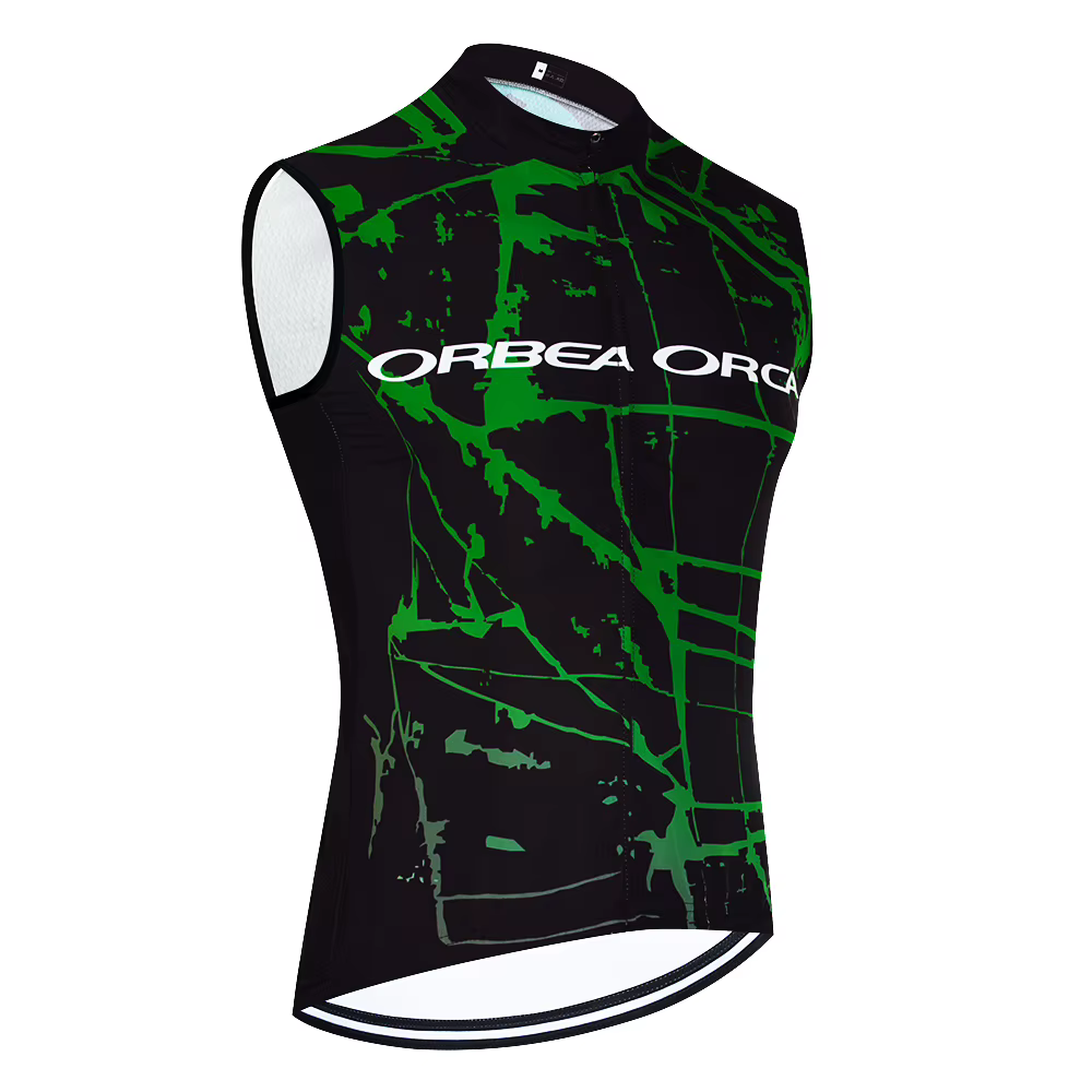 Maillot de cyclisme ORBEA ORCA gris-orange pour homme, sans manches, pour l'été, pour le vélo de route, Ropa Ciclismo Team Pro, T-shirt de cyclisme
