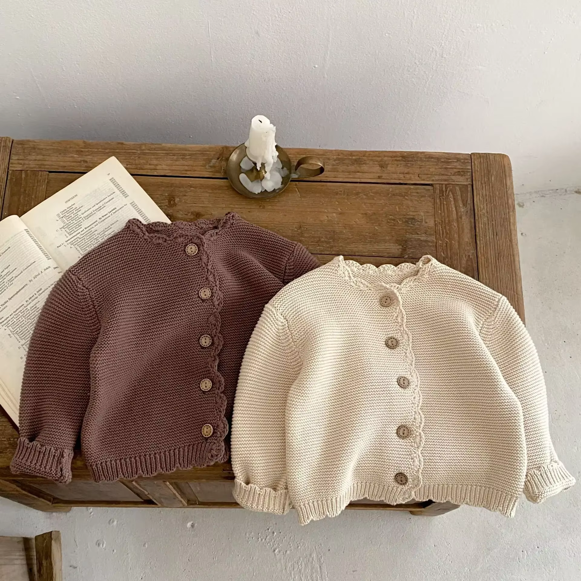 Cardigan d'automne pour bébé – Manteau pull en tricot à manches longues pour garçons et filles |   Veste polyvalente à col rond pour bébé fille, Cardigan d'hiver