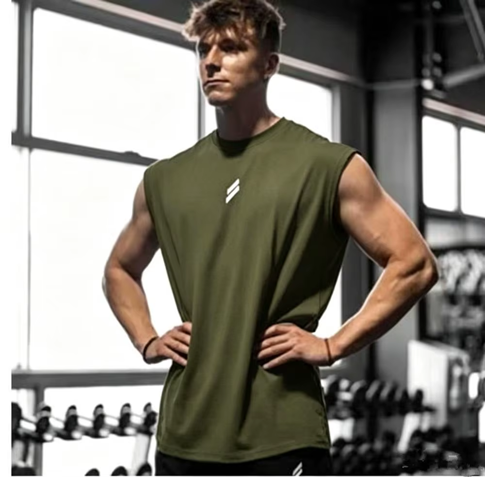 Chemises de sport sans manches pour hommes, pour la salle de sport, la course à pied, gilets en tissu respirant à séchage rapide, gilets d'entraînement amples et respirants
