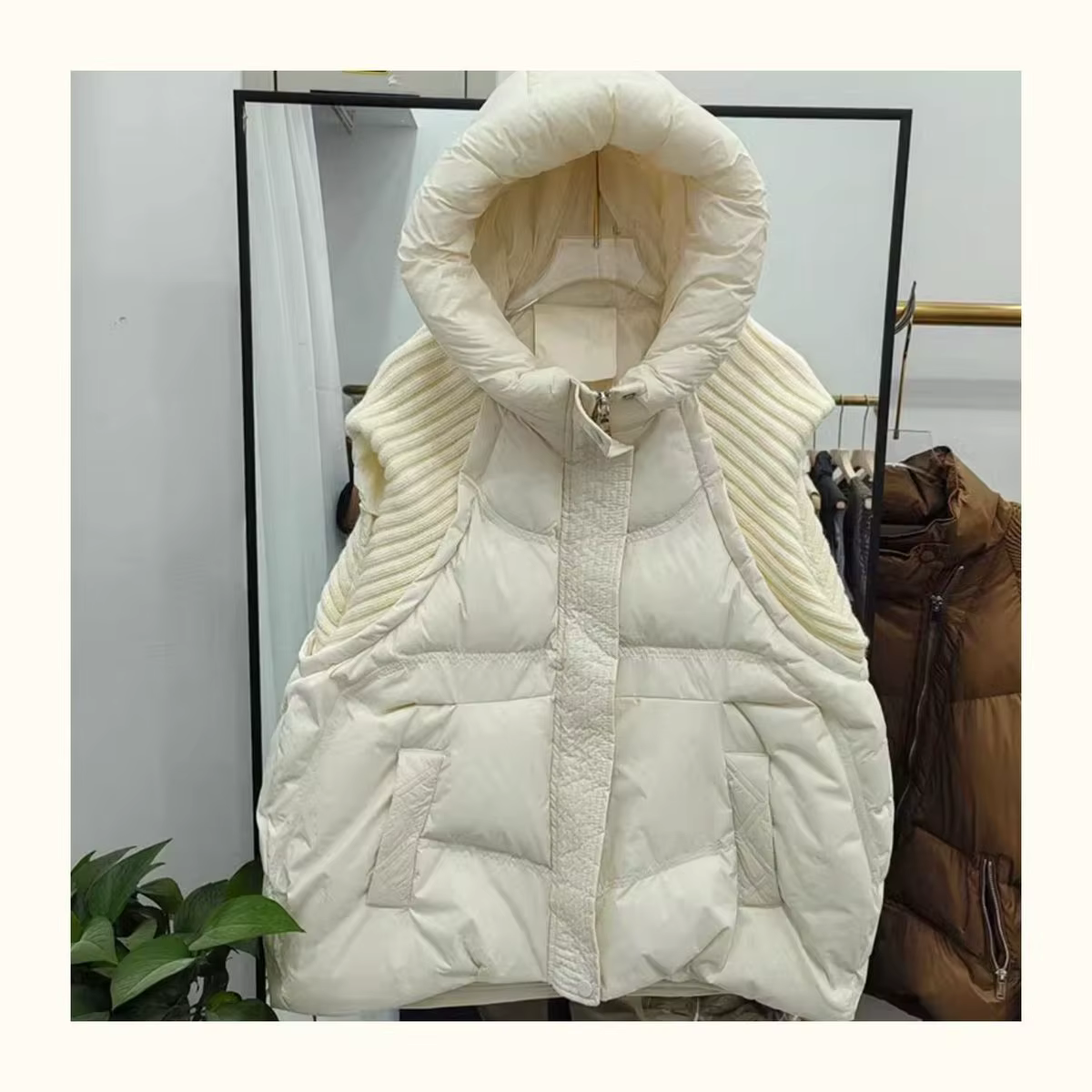 Gilet en coton à capuche pour femme