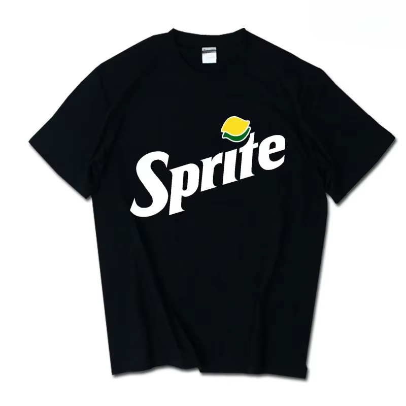 T-shirt unisexe à manches courtes en coton, nouvelle collection été 2026, tendance INS, co-branding Pepsi Cola et Sprite Coca-Cola, pour homme