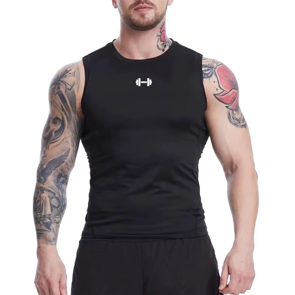 Gilet de course pour hommes, chemise d'été sans manches, gilet de compression élastique, haut pour hommes, gilet de fitness, gilet de sport d'entraînement